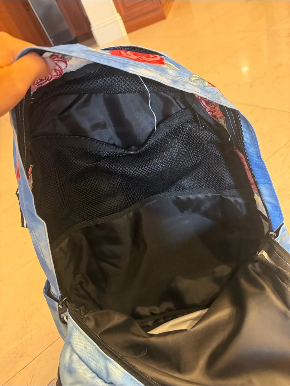 PINK Victoria's Secret Blue Tie-Dye Backpack with 'P' Patch